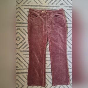 Anthropologie Pilcro Crop Boot Cut Corduroy Pants in Blush